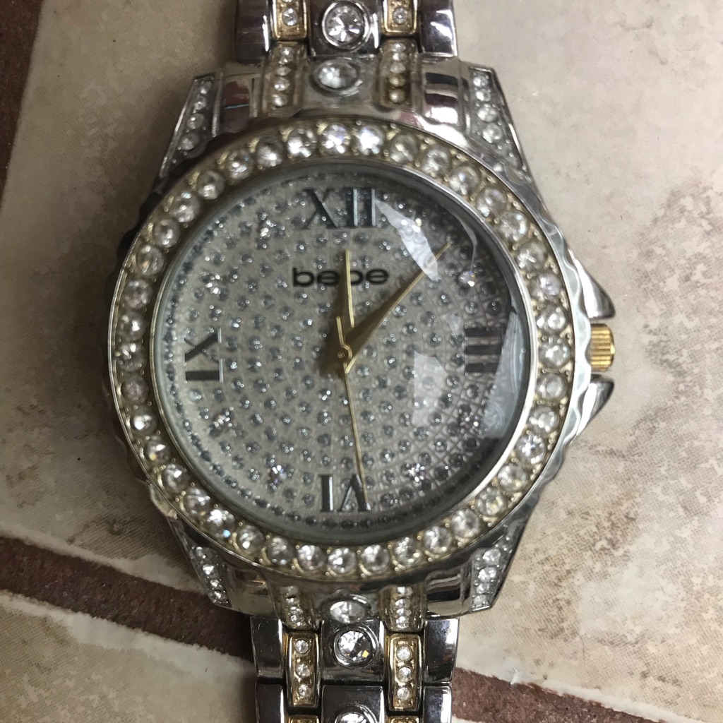 Bebe Ladies Wrist Watch Gold Silver